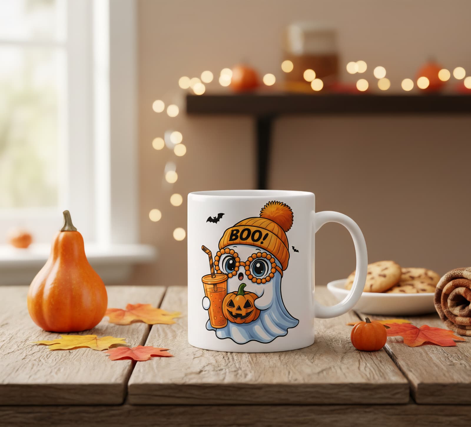 Spook-tacular Boo! Ghost Halloween Mug - Cute & Cozy Coffee Cup