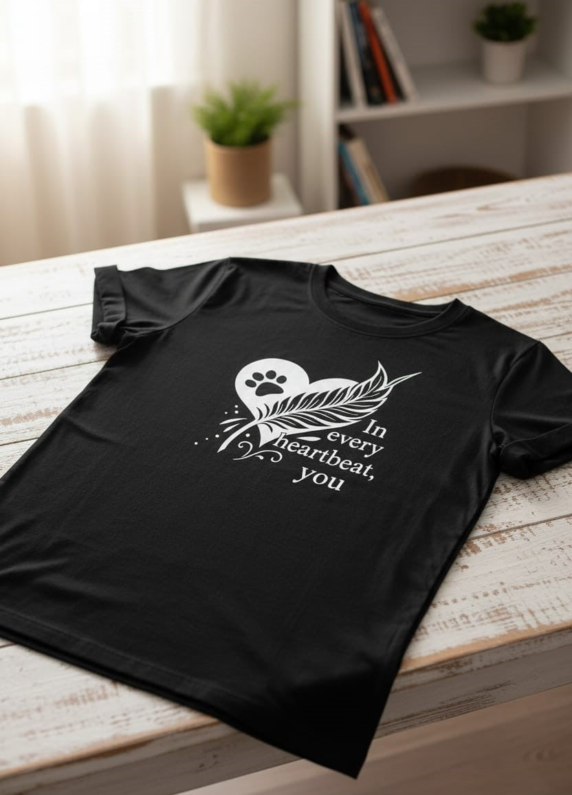 Black T-Shirt – In Every Heartbeat, You