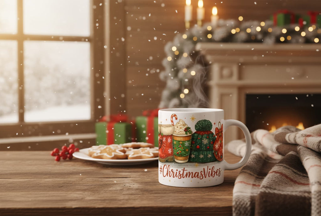 ChristmasVibes Festive Mug - Cozy Winter Drinkware & Gift