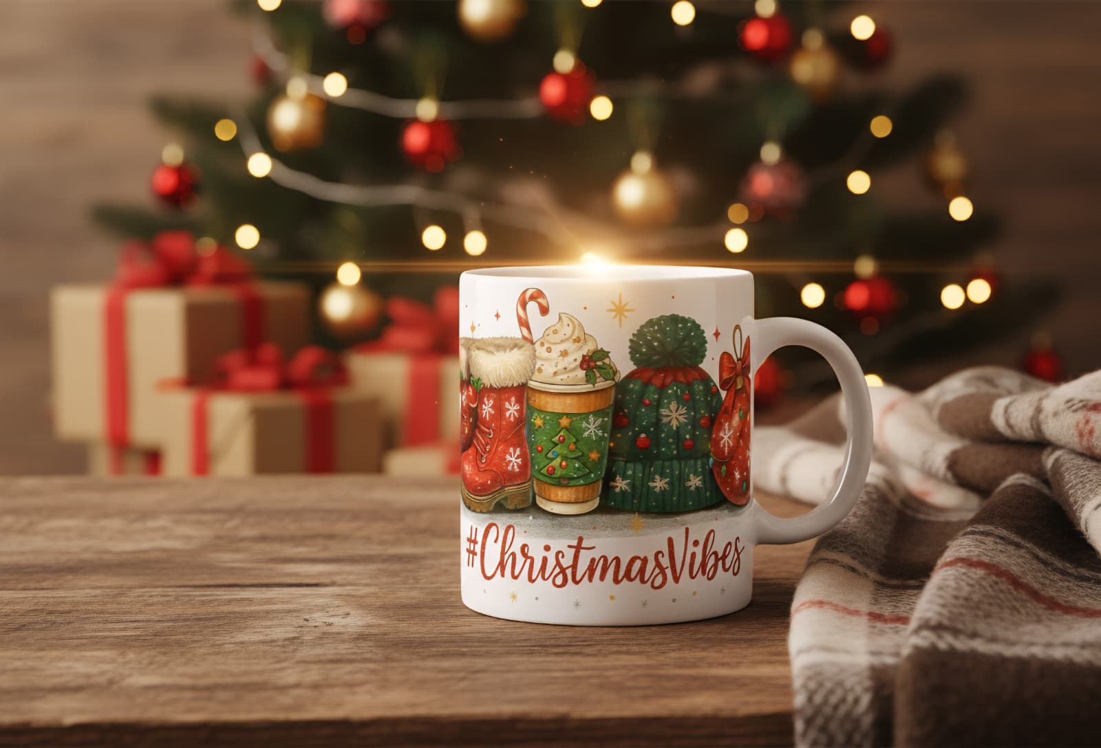 ChristmasVibes Festive Mug - Cozy Winter Drinkware & Gift