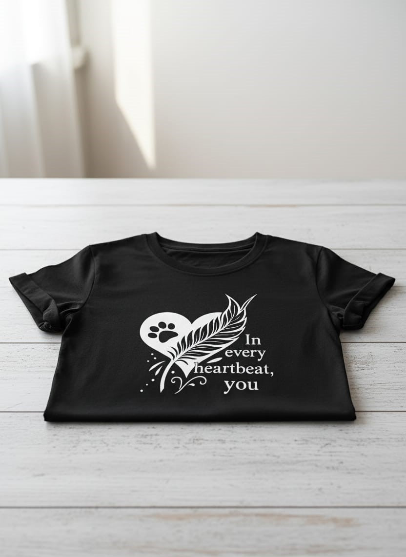 Black T-Shirt – In Every Heartbeat, You