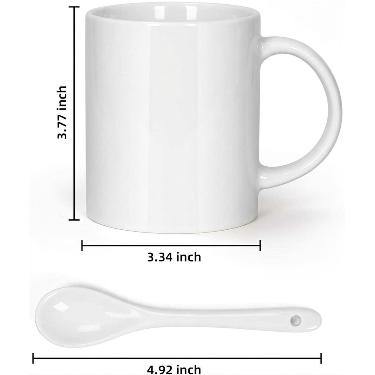 Custom Ceramic Mug & Spoon Set (11 oz)